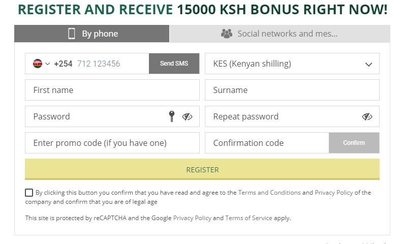 Betwinner Kenya registration