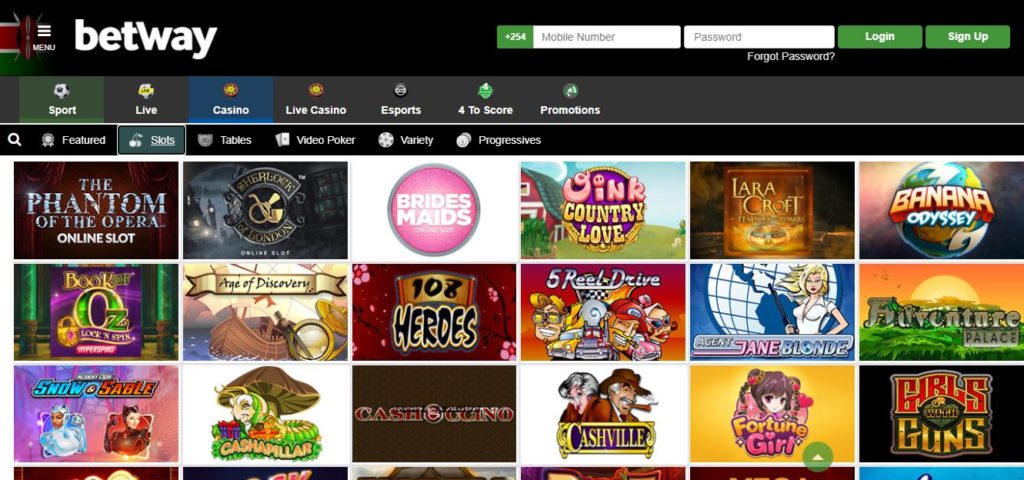 Betway Casino Kenya slot games