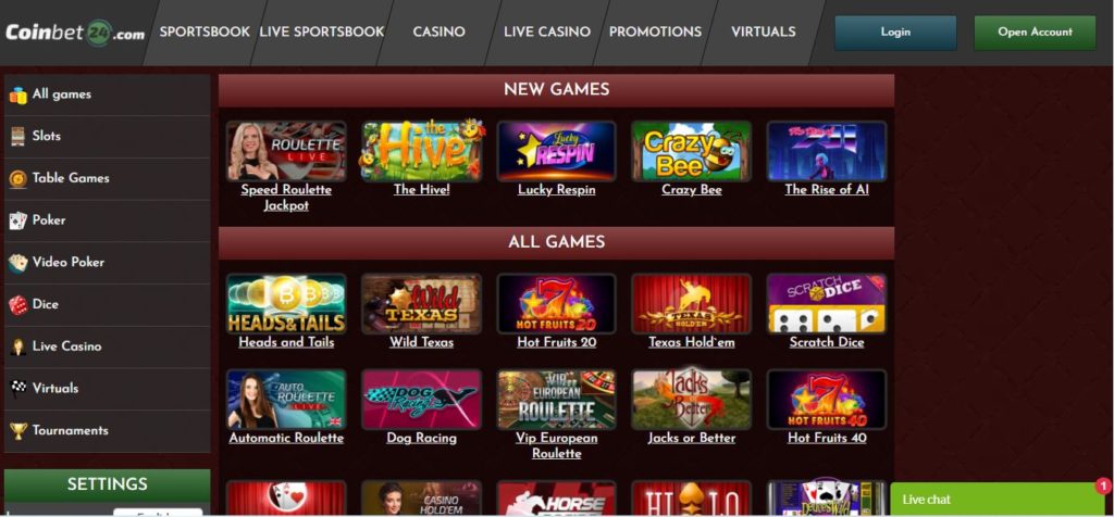 Coinbet24 Casino website