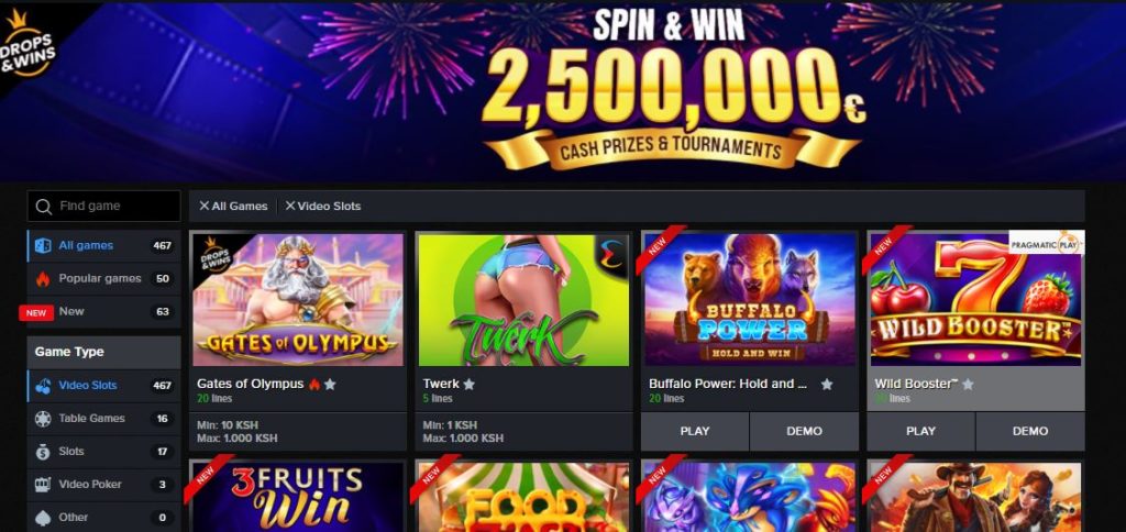 Mozzart Bet Kenya slot games