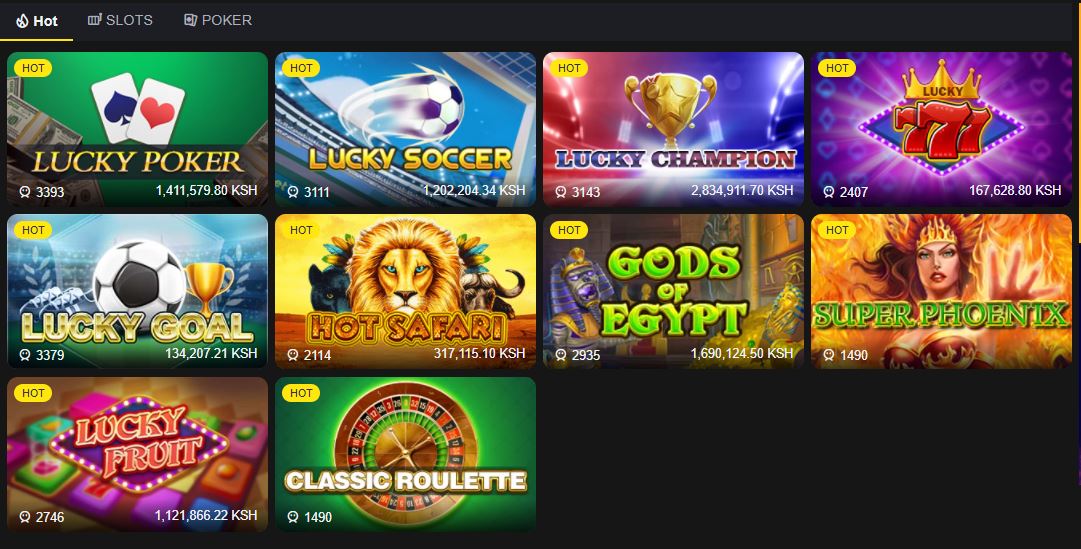 Bangbet casino Kenya games