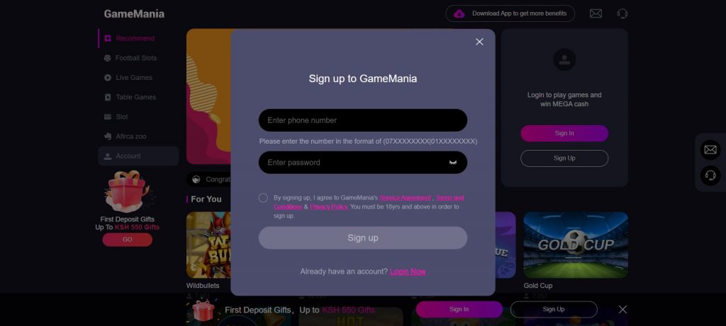 GameMania Registration