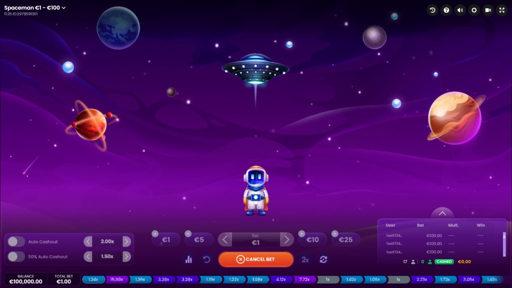 Spaceman Crash Game